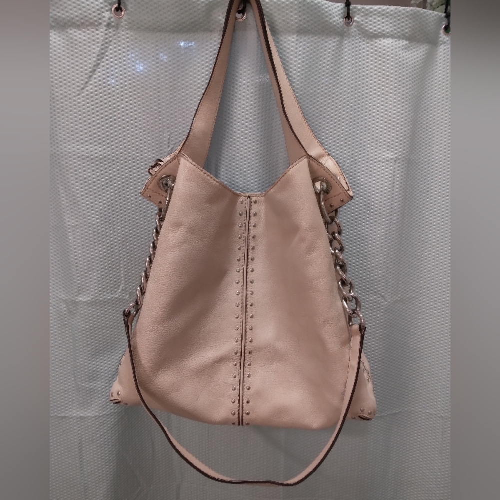 Michael Kors Off White Shoulder Uptown Astor Studded Large Leather Tote